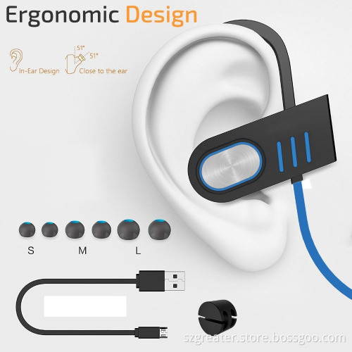 Top quality sport wireless mirco bluetooth headphones V4.1 ear hook IPX 5 water resistant headsets